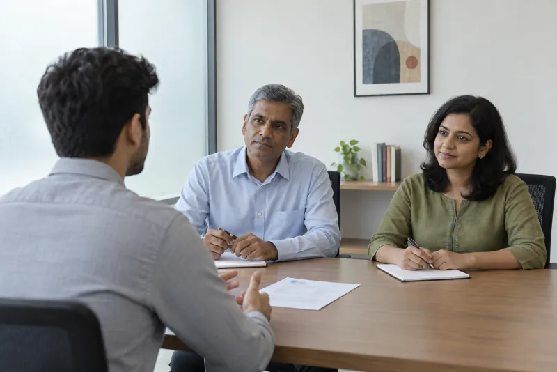 An Eshcol consultant interviewing a candidate